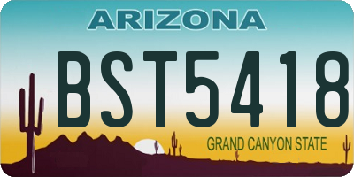 AZ license plate BST5418