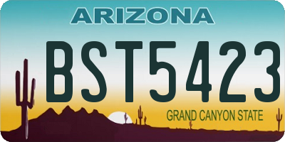 AZ license plate BST5423