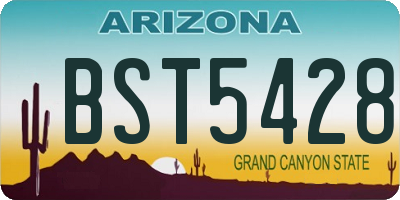 AZ license plate BST5428