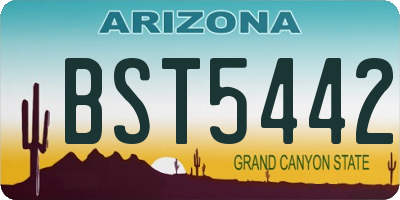 AZ license plate BST5442