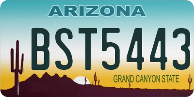 AZ license plate BST5443