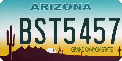 AZ license plate BST5457