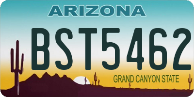 AZ license plate BST5462