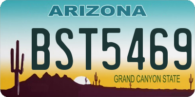 AZ license plate BST5469