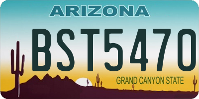 AZ license plate BST5470