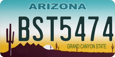 AZ license plate BST5474