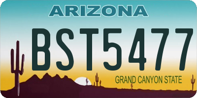 AZ license plate BST5477