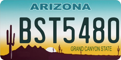 AZ license plate BST5480
