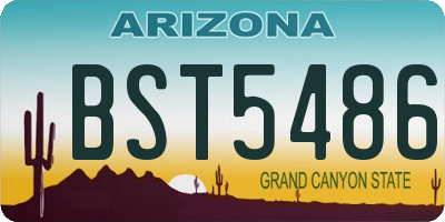 AZ license plate BST5486