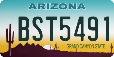 AZ license plate BST5491