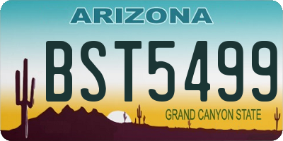 AZ license plate BST5499