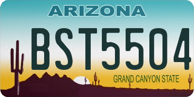 AZ license plate BST5504