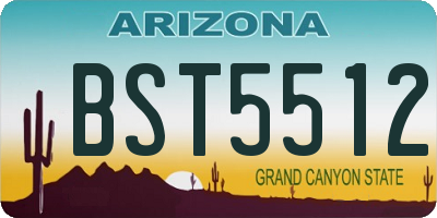 AZ license plate BST5512