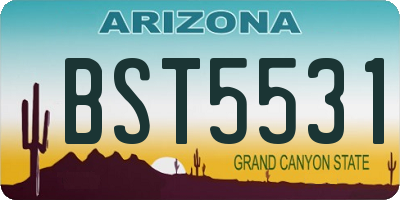 AZ license plate BST5531