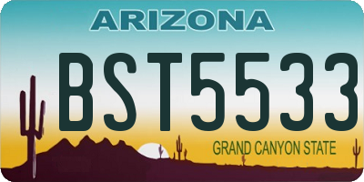 AZ license plate BST5533