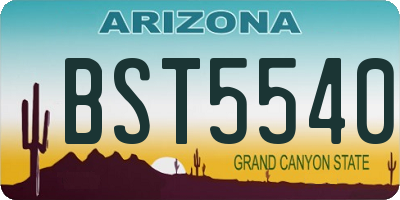 AZ license plate BST5540