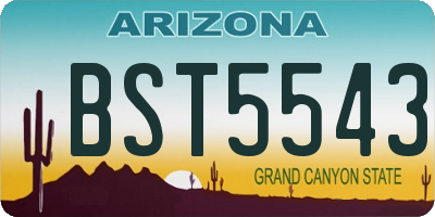 AZ license plate BST5543