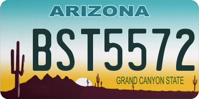 AZ license plate BST5572