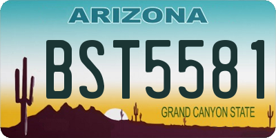 AZ license plate BST5581