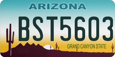 AZ license plate BST5603