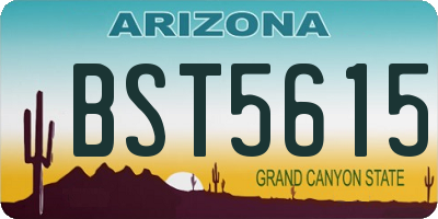 AZ license plate BST5615