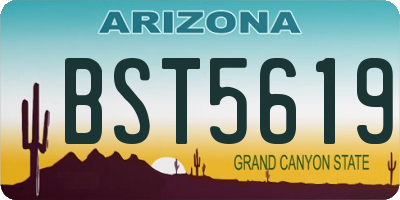 AZ license plate BST5619