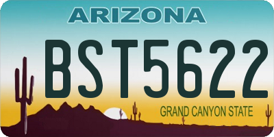 AZ license plate BST5622