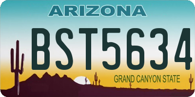 AZ license plate BST5634