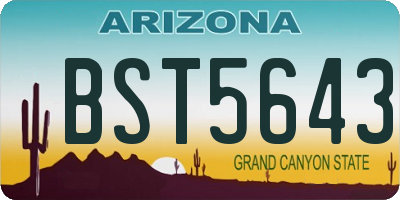 AZ license plate BST5643