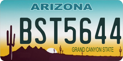 AZ license plate BST5644