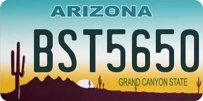 AZ license plate BST5650