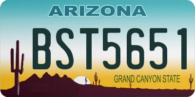 AZ license plate BST5651