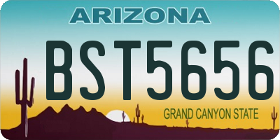 AZ license plate BST5656