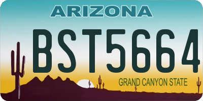 AZ license plate BST5664