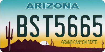 AZ license plate BST5665