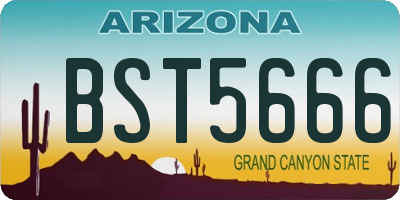 AZ license plate BST5666