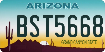 AZ license plate BST5668