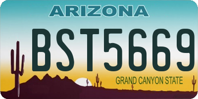 AZ license plate BST5669