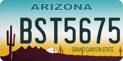 AZ license plate BST5675