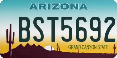AZ license plate BST5692