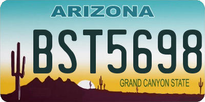 AZ license plate BST5698