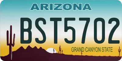 AZ license plate BST5702