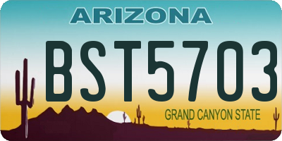 AZ license plate BST5703
