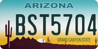 AZ license plate BST5704