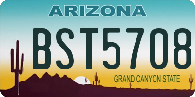 AZ license plate BST5708