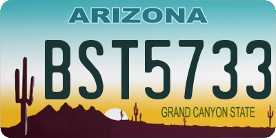 AZ license plate BST5733