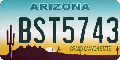 AZ license plate BST5743