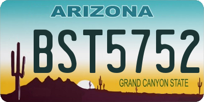 AZ license plate BST5752