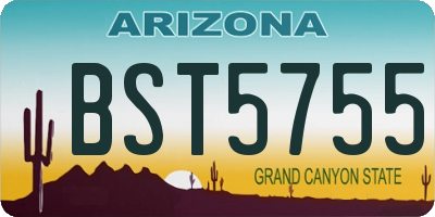 AZ license plate BST5755