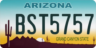 AZ license plate BST5757